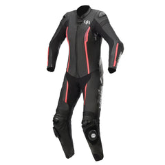 LeatherJacketGear-Stella-Missile-V2-1-Piece-Leather-Suit-Black-Diva-Pink-Slate-Front