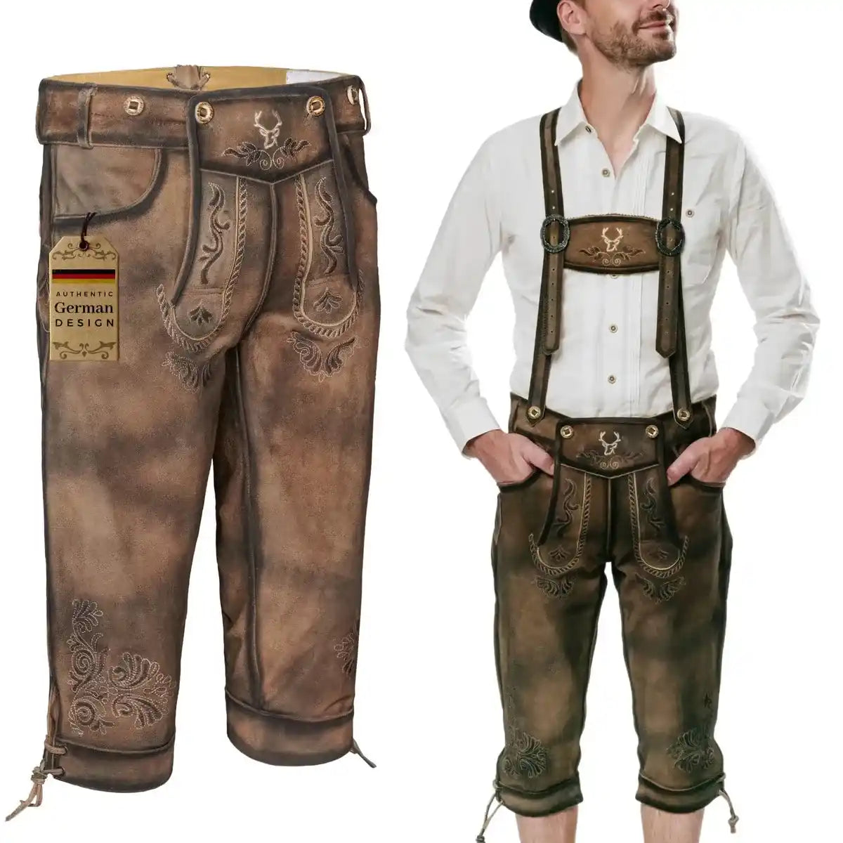 Lederhosen-Men-Kneebound-Antique-Waxed-Brown-Model-Left