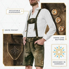 Lederhosen-Men-Short-Antique-Waxed-Brown-Front-Features