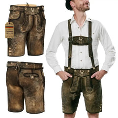 Lederhosen-Men-Short-Antique-Waxed-Brown-Model-Left