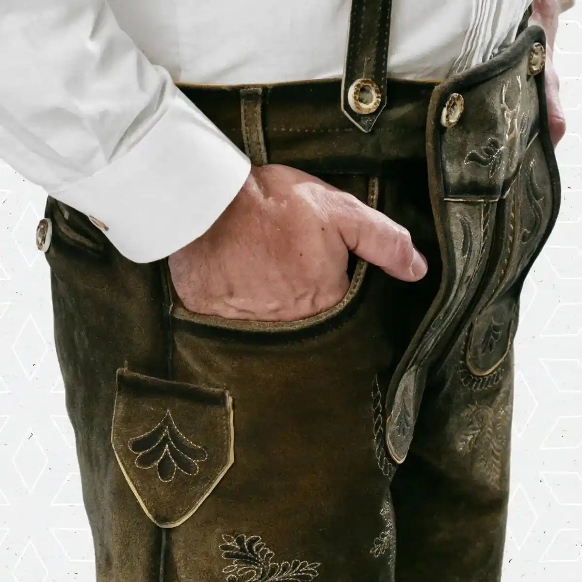 Lederhosen-Men-Short-Antique-Waxed-Brown-Pocket