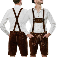 Lederhosen-Men-Short-Dark-Brown-Front-Back-Model