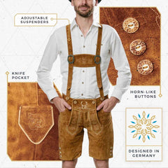 Lederhosen-Men-Short-Light-Brown-Front-Features