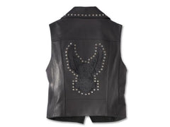 Harley Davidson Womens Classic Eagle Studded Leather Vest
