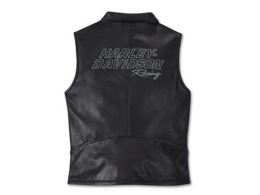 Harley Davidson Womens Factory Perforated Leather Vest