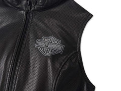 Harley Davidson Womens Factory Perforated Leather Vest