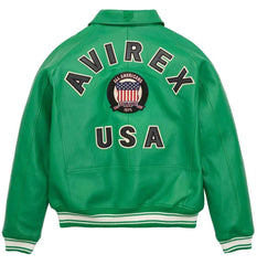 Womens Green Avirex Leather Jacket