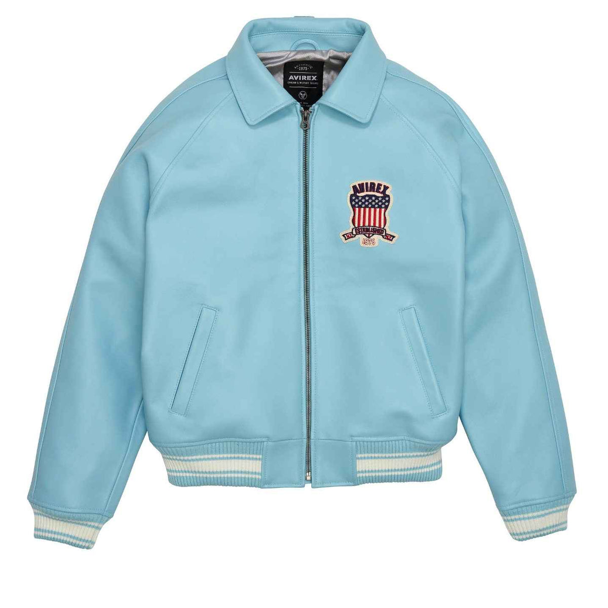 Womens Light Blue Avirex Leather Jacket