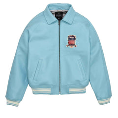 Womens Light Blue Avirex Leather Jacket