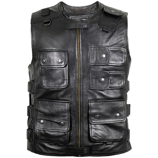 Mens-Black-Lightweight-Hunting-Vest-Front