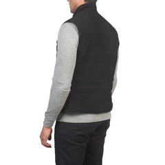 Mens-Black-Suede-Leather-Vest-Back