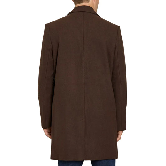 Mens-Brown-Single-Breasted-Wool-Coat-Back