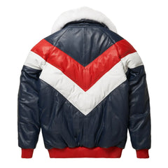 Mens-Multicolor-Leather-V-Bomber-Jacket-Back