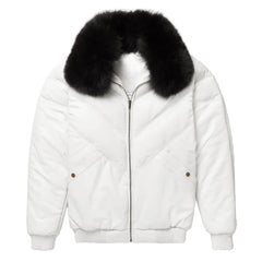 Mens-White-V-Bomber-Leather-Jacket