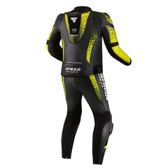 Shima-STR-2Mens-2PC-Leather-Suit-Black-Yellow-Back