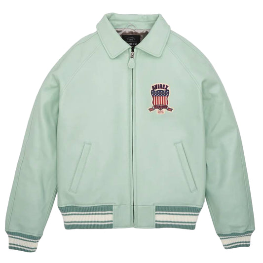 Mens Avirex Icon Seafoam Leather Jacket