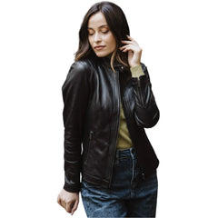 Womens-Black-Lamb-Leather-Jacket-Model