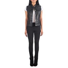 Womens-Black-Leather-Motorcycle-Vest-Model