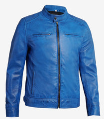 blue-leather-cafe-racer-jacket-mens-side-pose-closed