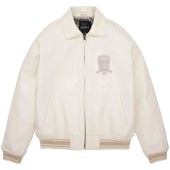 Mens Avirex Croc Icon White Leather Jacket