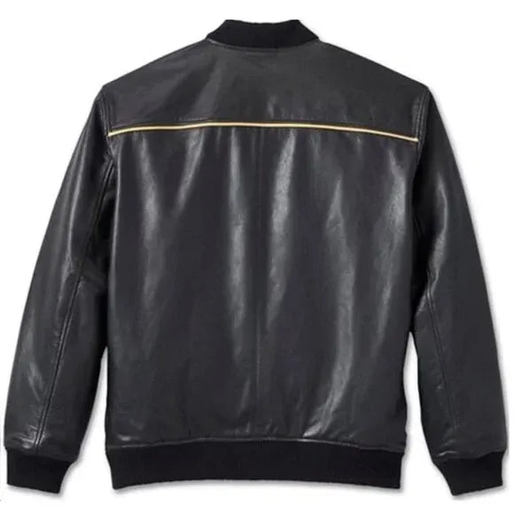 Mens Black Leather Harley Davidson Jacket