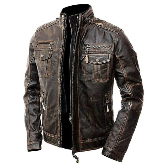 mens-cafe-racer-distressed-brown-leather-jacket-front