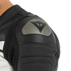 mistel-2pcs-leather-suit-black-matt-white-lava-red-shoulder-metal-protector