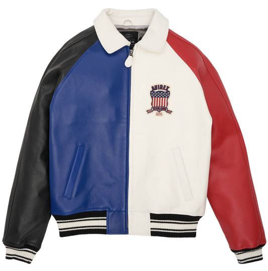 Mens Avirex USA Icon Leather Jacket