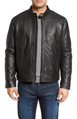 Black Casual Leather Jacket Men