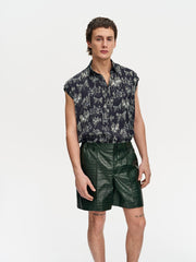 Croc-Embossed Leather Short For Men-2