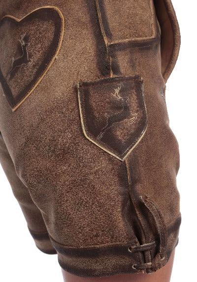 Embroidered Lederhosen for Women Coffee Brown-4