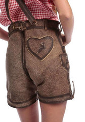 Embroidered Lederhosen for Women Coffee Brown-5