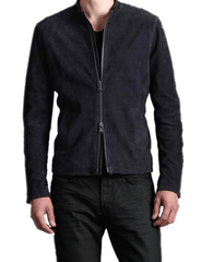 James Bond Men's Black Leather Suede  Jacket-4