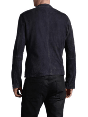 James Bond Men's Black Leather Suede  Jacket-6