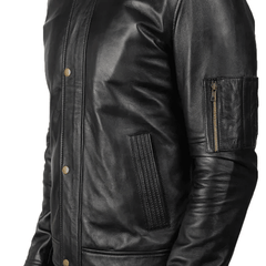 Lamb Leather Biker Jacket Men-4
