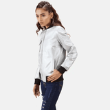 Womens Lana Silver Leather Bomber Jacket-3