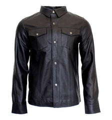 Leather Long Sleeve Shirt