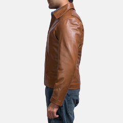 Mens Light Brown Leather Jacket-2