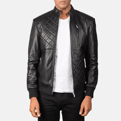 Men's Black Leather Jacket-1