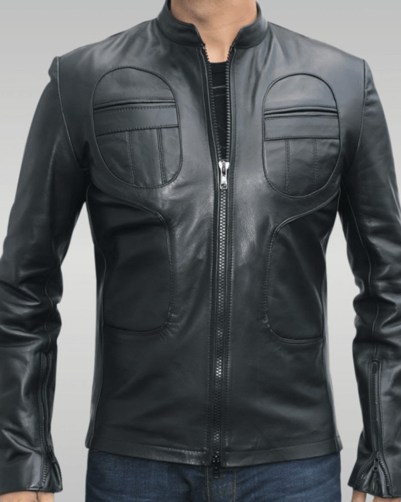 Mens 70s Style Brown Vintage Biker Leather Jacket-4