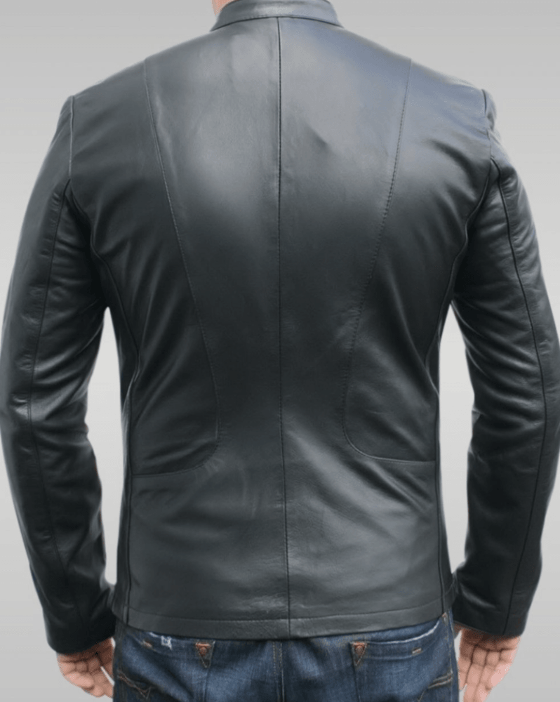 Mens 70s Style Brown Vintage Biker Leather Jacket-5
