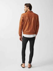 Mens Berlin Collarless Leather Jacket-15