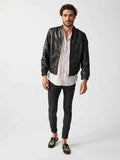 Mens Berlin Collarless Leather Jacket-1