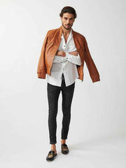 Mens Berlin Collarless Leather Jacket-20
