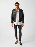 Mens Berlin Collarless Leather Jacket