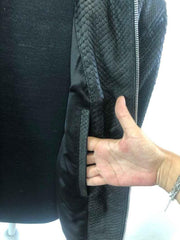 Mens Black Snake Style Sheep Leather Jacket-5