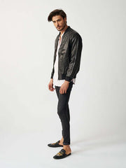 Mens Bolzano Bomber Leather Jacket-13