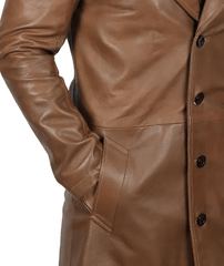Mens Jackson Distressed Brown Winter Car Coat-4