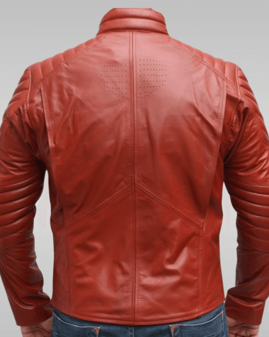 Mens Red Superman Leather Jacket-2