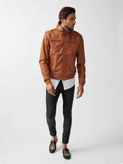 Mens ST Mortiz Hoodie Leather Jacket-14